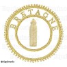 Badge / Macaron GLNF – Grande tenue provinciale – Deuxième Grand Surveillant – Bretagne – Brodé main